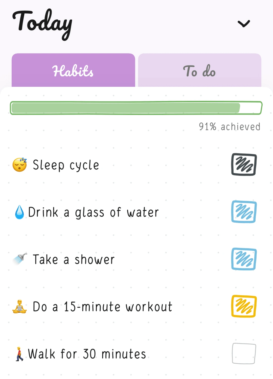 Personalized morning rituals in the Hizo app.